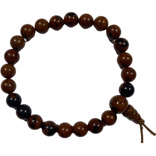 Obsidian - Mahogany - Crystal Powerbead Bracelet